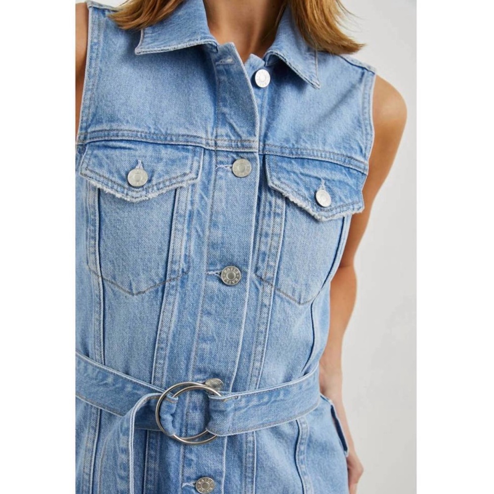 NWT Rails 100% Cotton Wilshire 100% Cotton 90s Inspired Denim Button Up Dress - Picture 8 of 16
